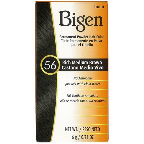 Bigen Permanent Powder Hair Color 56 Medium Brown 1 ea (Pack of 12)