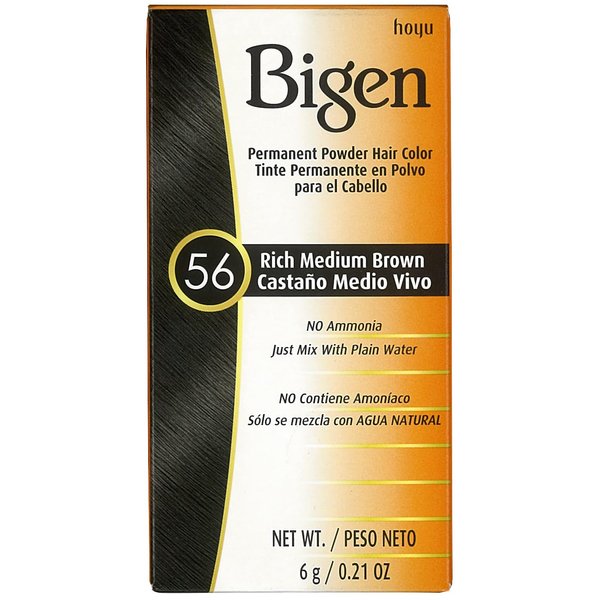 Bigen Permanent Powder Hair Color 56 Medium Brown 1 ea (Pack of 12)