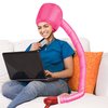 Safety Portable Hair Dryer Bonnet Attachment for Hair Styling - Deep Pink