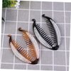 FRCOLOR Hair Clip for Women Small Banana Clips for Thin Hair Curly Hair Crystal Pearl Ponytail Clip Banana Claw Clip 2pcs