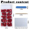 Bellelfin 240pcs Short Press on Nails Red Full Cover Short Square Glossy Fake Nails Acrylic Artificial False Nail Tips with 5 Sheets Adhesive Glue Tabs for Women and Girls Fingernails Design