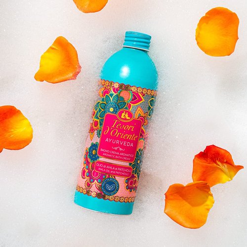 Tesori d’Oriente Bubble Bath for Women, Foaming Bath, Bath Bubbles for Women Relaxing, Luxurious Body Wash for Women & Skin Care - 500 Ml-16.91 us Fl Oz- [Italian Import ]-(Ayurveda)