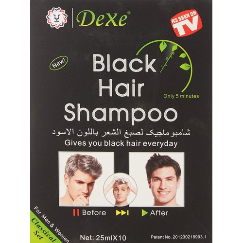 Dexe Black Hair Shampoo for Men and Women - 10 packets