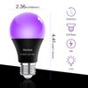Wiyifada LED Black Light Bulbs 6 Pack, Dimmable A19 9W Blacklight Bulb Replace Up to 100W, 110V E26 Base Black Light UVA Level 385-400nm, Glow in The Dark for Body Paint, Blacklights Party, Halloween