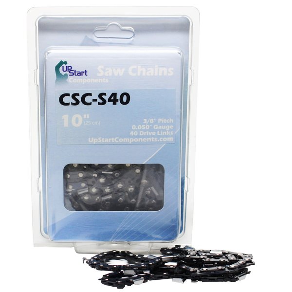 UpStart Components 10" Semi Chisel Saw Chain for Makita 5016 Chainsaws - (10 inch, 3/8" Low Profile Pitch, 0.050" Gauge, 40 Drive Links, CSC-S40)