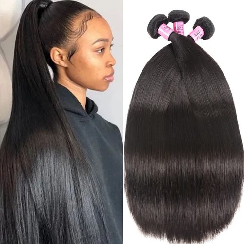 UNICE Hair 10A Malaysian Straight Human Hair 3 Bundles Unprocessed Virgin Human Hair Weave Extensions 12 14 16 inch
