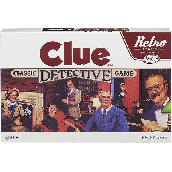 Hasbro Gaming Retro Series Clue 1986 Edition Board Game, Classic Mystery Games for Kids, Family Board Games for 3-6 Players, Family Games, Ages 8+
