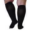 Mojo Compression Socks for Women and Men 20-30 mmHg - Open Toe Medical Compression Stockings for Bariatric Surgery Recovery, Swelling, Lymphedema - Black, Medium - AB211