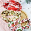 Christmas Stretchy Headbands For Women Girls 3Pcs Head Bandana Non-Slip Knotted Headbands Santa Claus Elastic Hair Bands Winter Fashion Yoga Wide Knot Hair Bandanas Headdress