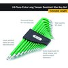Titan 12715 Extra-Long Arm Tamper Resistant Star Key Set - 13 Piece , Green
