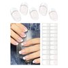 Semi Cured Gel Nail Strips | Classic French 20pcs Semi Cured Gel Nails Sticker | Gel Nail Wraps UV for Home Nails DIY (Nude Transparent)