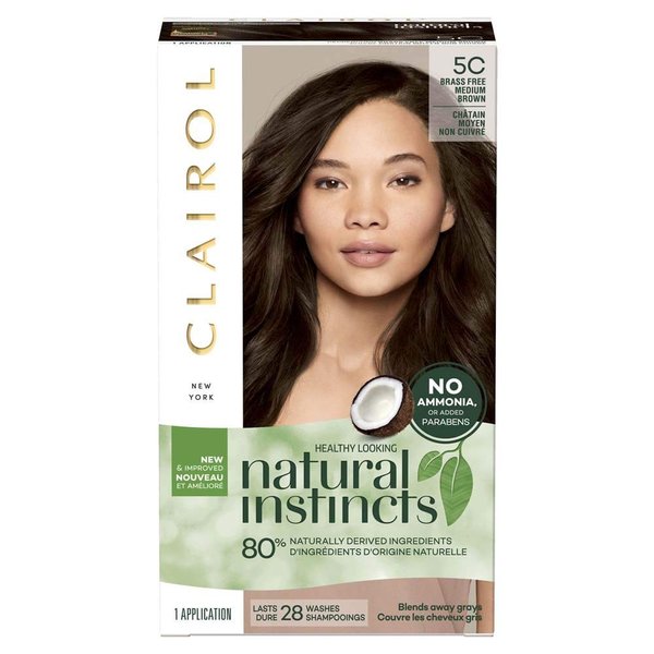 Natural Instincts Brass Free Hair Color, Medium Brown [5C] 1 ea (Pack of 4)