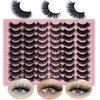 loladook False Eyelashes Bulk Wispy Strip Lashes Natural Look 3D Cat Eye Lashes Pack 18mm Long Volume C Curl Faux Mink Lashes Multipack (3 Styles)