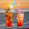 24Pcs Mermaid Party Favors Straws Reusable Plastic Mermaid Drinking Straws for Mermaid Theme Birthday Party Supplies