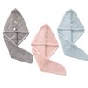 Leadigol Hair Drying Towels Fast Absorbent Cap Bath Bathroom Curly Head Turban Dry Anti Frizz Shower Turban for Curly Hair Women with Button 3PCS