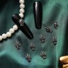 50Pcs Halloween Nail Charms Skeleton Hand Nail Charms 3D Nail Art Rhinestone Metal Nail Charms for Women Nail Art Supplies Accessories for Halloween Holiday Manicure Art Decoration Crafts