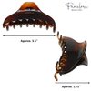 Parcelona French Boss Thin and Narrow Medium Tortoise Shell Covered Spring Jaw Hair Claw Clip Clutcher Clamp