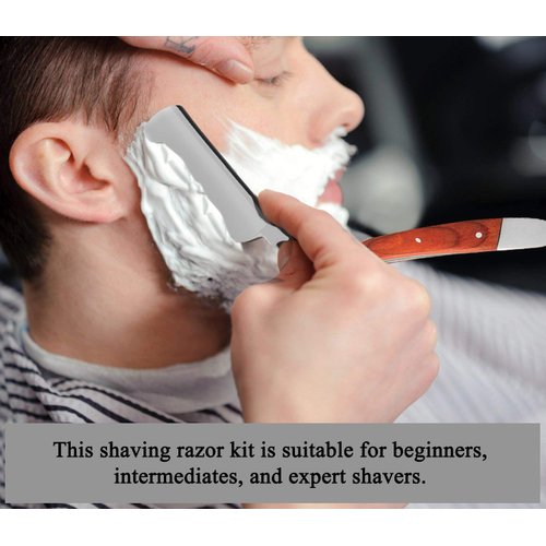 Straight Razor Barber Razor Straight Edge Razor navaja de barbero Straight Razor Kit Professional Shaving Razor with Strop Shaving Brush Leather Strop