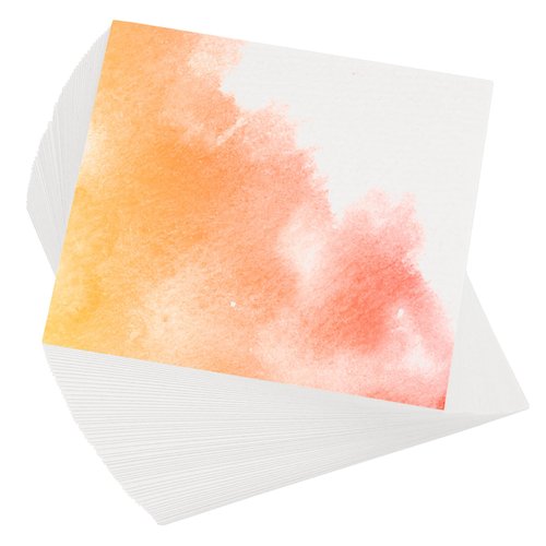 PATIKIL 300 Pcs Pure Cotton Watercolor Paper 110lb/230 GSM Water Coloring Paint Paper for Art Painting Watercolor Drawing Artist, 4x4 Inch