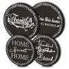 Tucocoo 4 Pieces Family Round Stove Burner Covers Set,2 Pieces 8 Inches and 2 Pieces 10 Inches,Black Gas Stove Burner Covers,Electric Stove Burner Covers,Home Sweet Home Metal Stove Burner Cover Kits