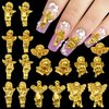 WOKOTO 90PCS Gold Embossed Angel Nail Charms for Acrylic Nails Resin Charms 3D Angel Baby Nail Art Charms Retro Baroque Cupid Designs Nail Art Accessories Jewelry Decorations for Women Nail Supplies