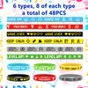 Lesnala 48 PCS Video game bracelet Video game silicone wristband Video game party wristband for Gamer Party Supplies Decorations Game Theme Party Kids Birthday Party Favors 6 Styles