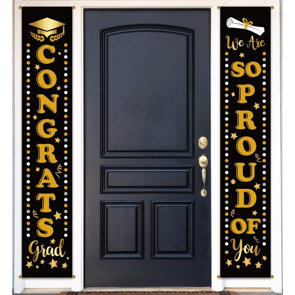 Graduation Banner Party Supplies 2023 - Congrats Grad Porch Sign Outdoor Party Decorations