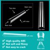 3XL NO C Curve Coffin Nail Tips for Acrylic Nails Professional, 504PCS Clear Extra Long Tapered Square Nail Tips, 12 Sizes Straight Press On Gel Nail Tips for Nail Salons Home DIY