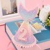 Vovii 2 years old Mermaid Tail Birthday Hat for Baby Girl Pink Sparkle Sequined Mermaid Tail Headband Princess Birthday Party Supplies