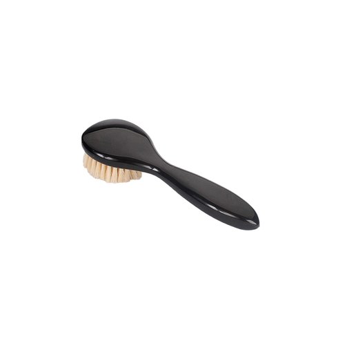Esthetician Grade Facial Brush | Natural Bristle Firm | High Polish Acrylic Handle | Jet Black Finish | Model 704 - JTB