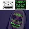 Generic 4 Sheets Halloween Horror Luminous Temporary Tattoos Glow in the Dark Scary Spider Web Bat Scar Tattoos Stickers for Makeup Party Supplies, Black