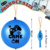 32 Pcs Video Game Punch Balloons Pixelated Punch Ball Pixel Video Game Punching Balls Latex Punch Balls Toys for Fun Games, Birthday Party Favors Supplies, Goodie Bag Filler (Blue, Black)