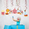 Kristin Paradise 30Ct Carnival Hanging Swirl Decorations, Circus Animals Party Supplies, Circo Birthday Favors for Kids, Baby Shower Ceiling Streamers, 1st, First Bday Theme Decor