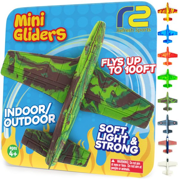 Stocking Stuffer Gifts For Boys&Girls: Foam Airplane Toy Glider Plane Styrofoam Airplanes for Kids. Launcher Air Planes Outdoor Army Toys. Military Gliders Game & Stocking Stuffers for All Ages