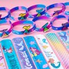 DMIGHT Mermaid Party Favors 30 Pcs Silicone Wristband Slap Bracelets Goody Bag Favors for Boys Girls Mermaid Birthday Party Under The Sea Themed Baby Shower Supplies