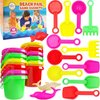 The Dreidel Company Mini Beach Day Playsets (Pack of 12) 3.25" Sand Bucket Play Set Box Includes, Pail, Shovel, Rake, Sifter Scoop, Dolphin Fish Sand Trays Toy for Boys and Girls Birthday Party Favor