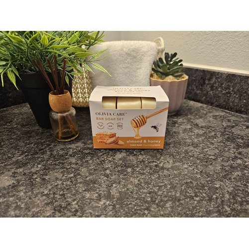 Generic Almond and Honey, Organic Olive Oil Soap, Set Of 3 Bars, 5 oz Each.