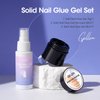 Gellen Solid Gel Nail Glue with 60ml Nail Glue Remover Set 15g Solid Nail Glue Gel for Press On Nails Acrylic Nails Soft Gel Nail Tips Glue Remover UV Lamp Gel Glue for Nails