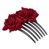 Uonlytech Black Hair Clips Bride Wedding Hair Comb, Rose Flower Hair Comb Floral Hair Clip Bridal Headpiece Floral Hair Accessories for Women Girls Bride, Wine Red Womens Hair Clips