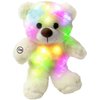 The Noodley LED Light Up Stuffed Animal Sleep Toy Kids Plush Soft Night Light Boys Girls - Small White 12 inch