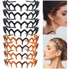 SHEHARUHI 8 Pcs Zig Zag Plastic Headbands for Women Hair Band Wavy Shark Tooth Comb Hair Accessory Zigzag Headband (Black, Brown)