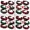 KizBruo 6PCs Christmas Knotted Plaid Headbands Fashion Vintage Turban Green Hair Band Retro Wide St. Patrick's Day Headband for Women Girl Christmas Hair Accessories (D-6PCs)