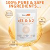 MXCZBSM Vitamin D3 K2 Supplement Softgel, Vitamin D3 K2 Softgel with 10000 IU Supports Immune, Heart, Teeth & Bone Health, Free of GMO, Gluten, Soy
