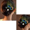 Aliotech Butterfly Peacock Feather Hair Clip with Artificial Pearl Rhinestones, 13.2*8cm - Bridal, Wedding & Party Hair Accessory