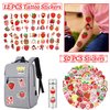 YYMYMGJ Strawberry Party Favors 110PCS Strawberry Theme Slap Bracelets Stickers Key Chains Badge Gift Bags Temporary Tattoos for Kids Baby Shower Berry First Birthday Party Supplies Decorations