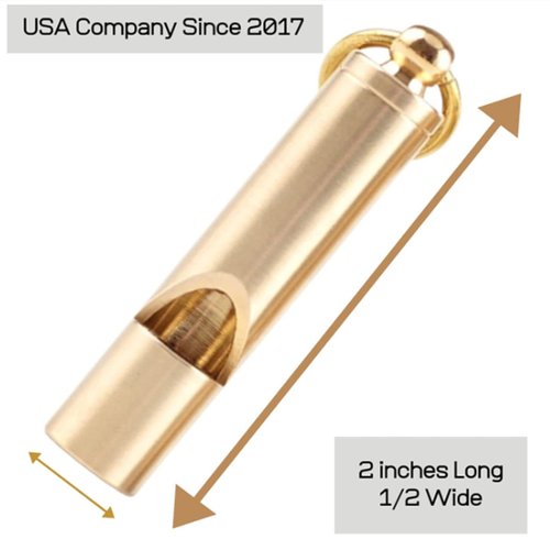 Loudest Brass Whistle Best Premium Emergency Whistle One Piece Outdoor Survival Whistle On Key-Chain or Hang Around Your Neck and Carry it Anywhere!