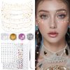 U-Shinein Glitter Freckles Face Tattoo, 6 Styles Gold Face Makeup Patches, Glow Up Makeup Patches with Self Adhesive Face Gems Stickers, 4 Colors Face & Body Glitter Gel, Festival Rave Accessories Set