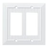 Franklin Brass Classic Beadboard Wall Plate, Pure White Double Decorator Outlet Cover, 1-Pack, W35272-PW-C