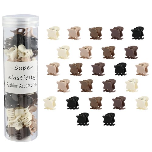 Kasmena 50Pcs Small Matte Hair Claw Clips, Mini Clips for Girls Women - Cute Tiny Claws for Thin Hair, Strong Grip Matte Hair Accessories, Neutral Color for Birthday, Christmas, Party Gifts