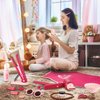 GAGAKU Pretend Hair Salon Toys for Girls,Pretend Makeup for Toddlers Dress Up Beauty Salon Set Stylist Kit with Hair Dryer Apron Curling Flat Scissors Accessories Girl Gifts